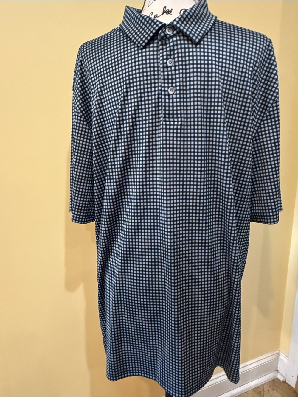 Pro Tour Cool Play Gingham Golf Polo, Men's XL